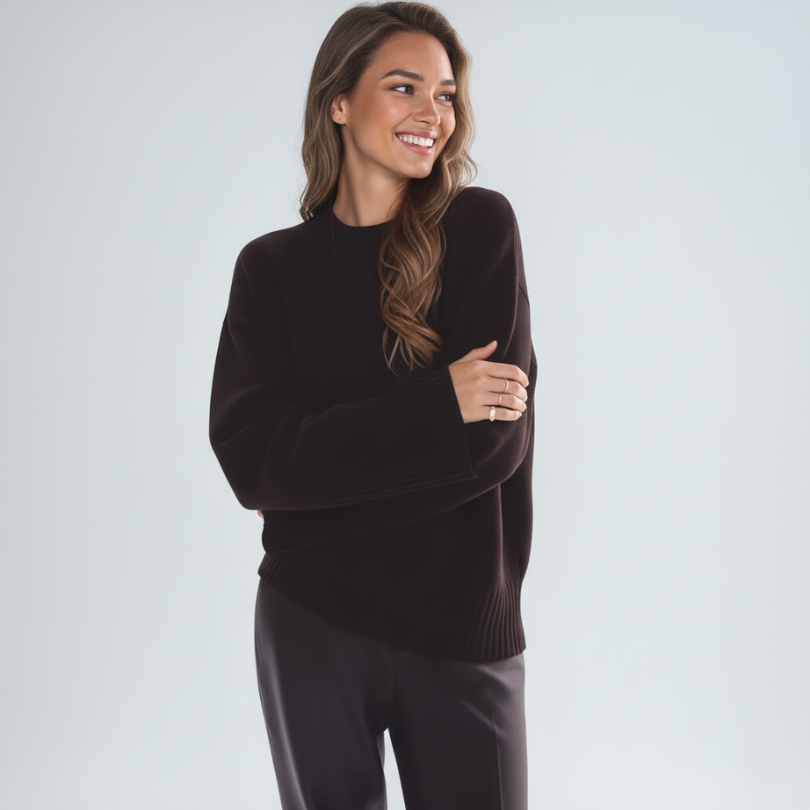 Aisha | pull en laine brun