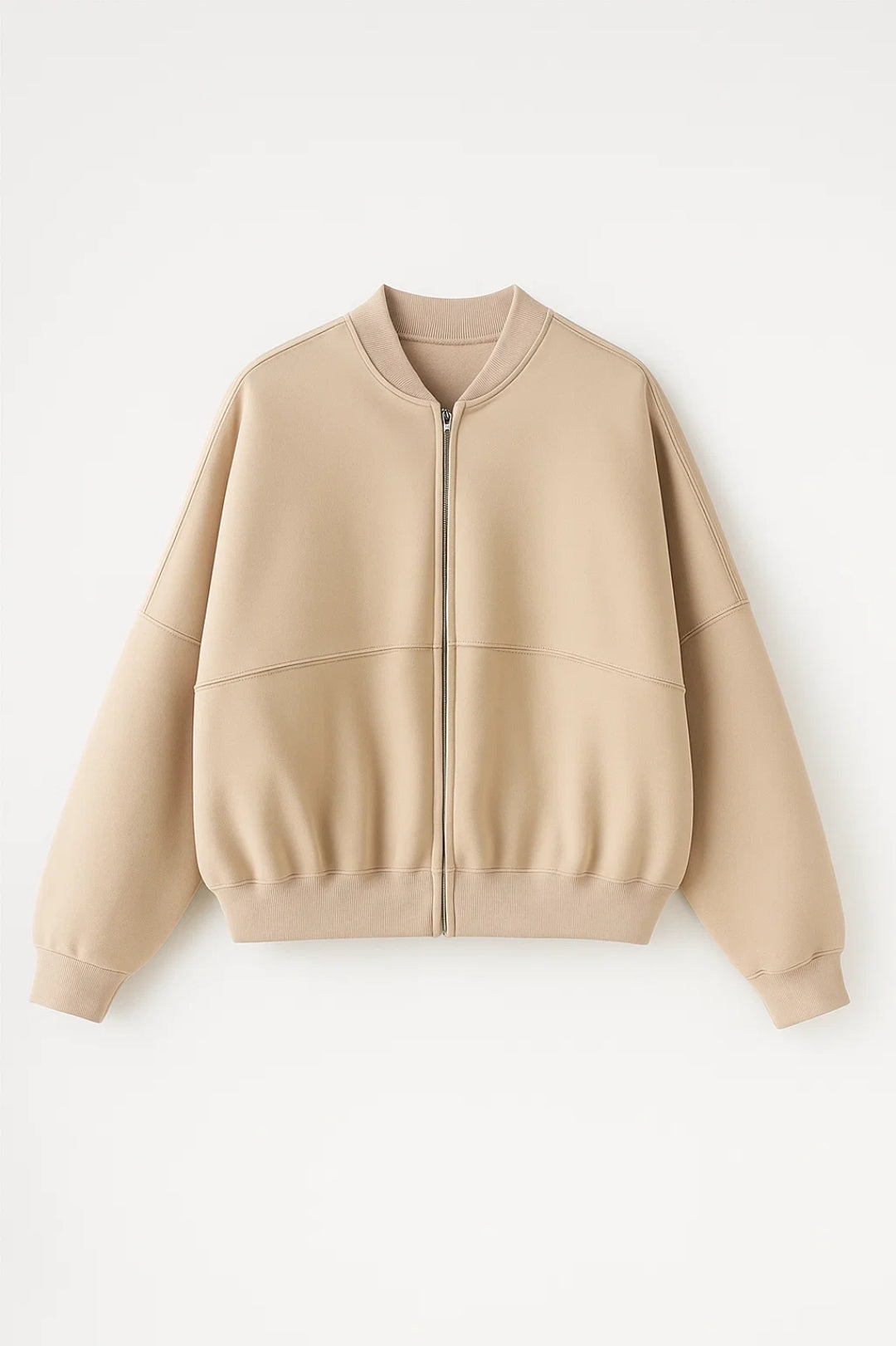 Ensemble deux pièces confortable avec zip frontal et pantalons larges