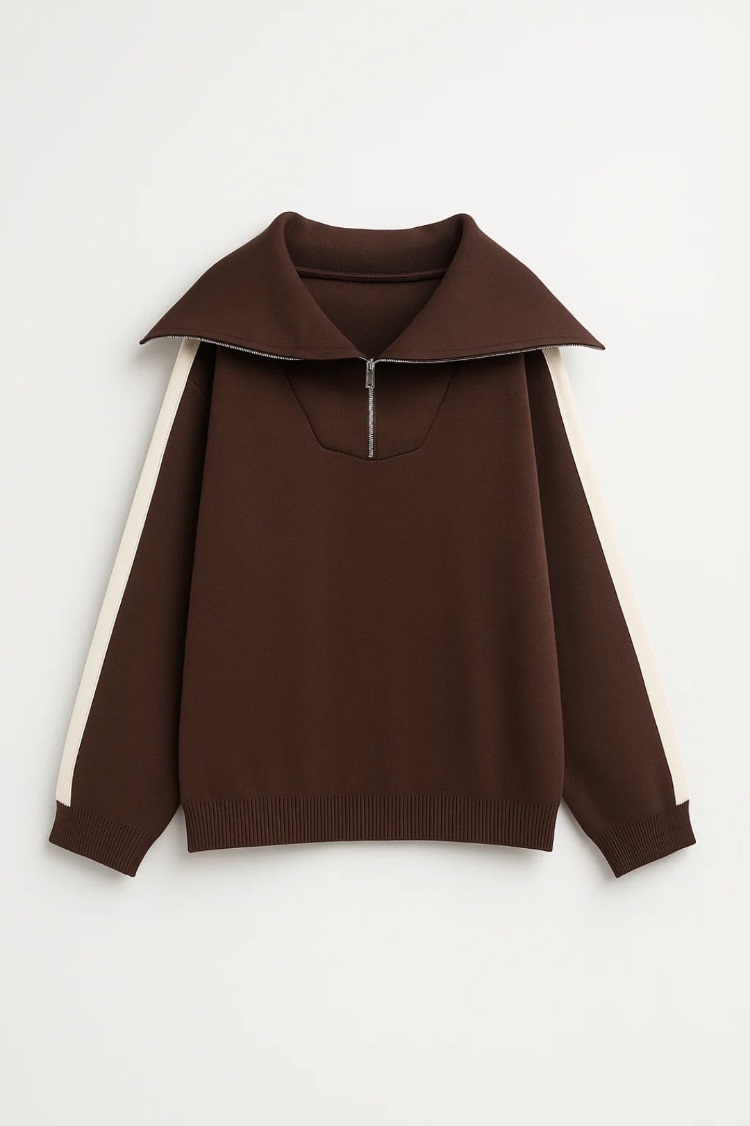 Ensemble en maille avec zip et pantalons amples | Confort et style décontracté