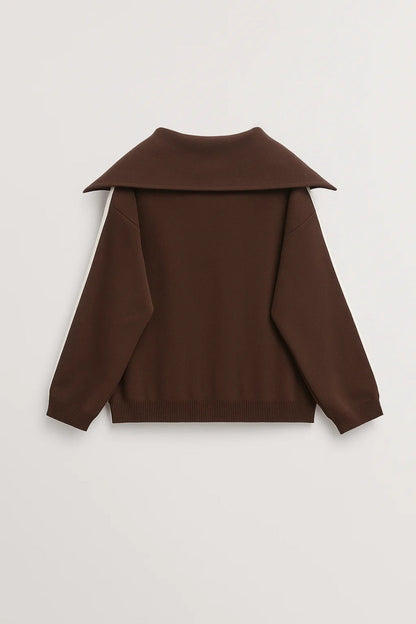 Ensemble en maille avec zip et pantalons amples | Confort et style décontracté