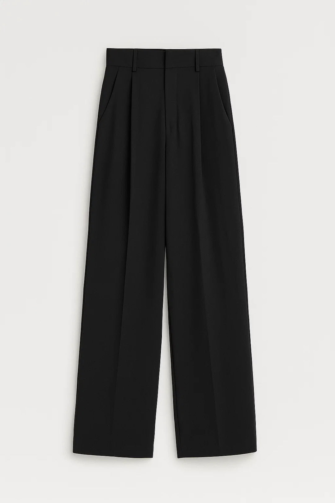 Pantalon large noir élégant | Taille haute | Coupe fluide et tailleur