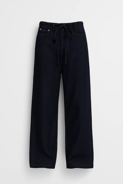 Jean large avec taille élastique et cordon de serrage | Confort et style quotidien