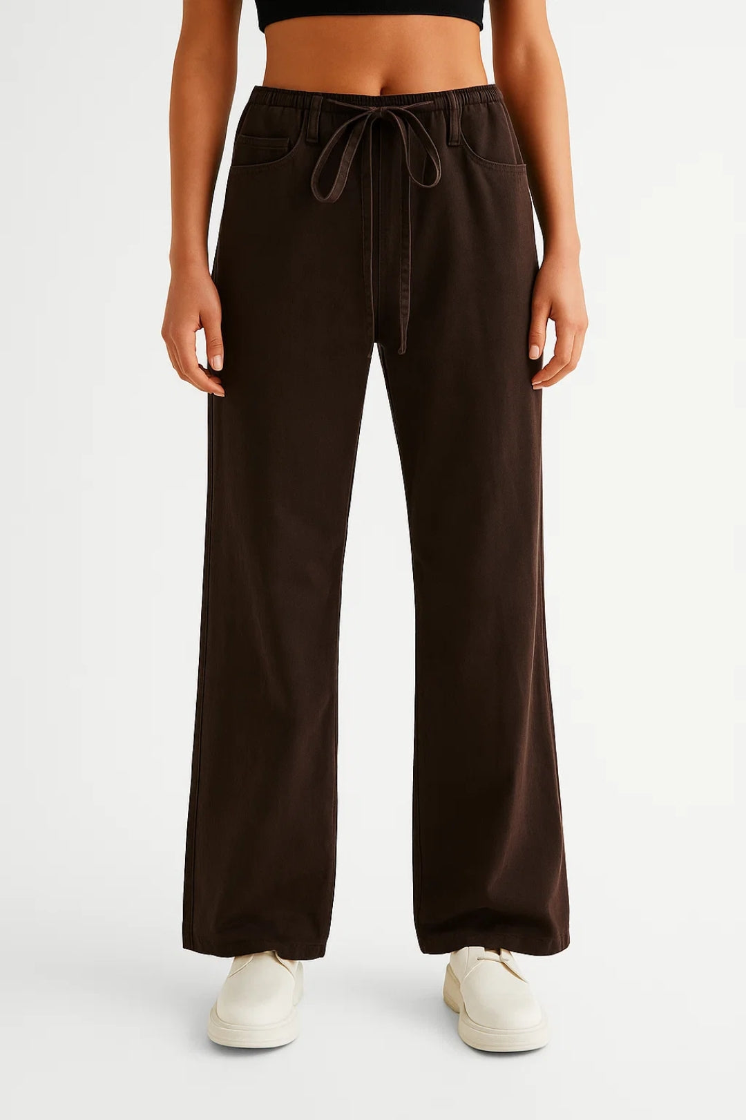 Jean large avec taille élastique et cordon de serrage | Confort et style quotidien