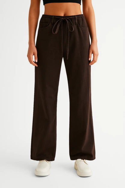 Jean large avec taille élastique et cordon de serrage | Confort et style quotidien
